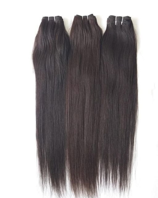 Black Natural Straight Raw Remy Unprocessed Human Hair Weaves, 8