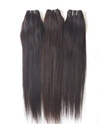 Black Natural Straight Raw Remy Unprocessed Human Hair Weaves, 8