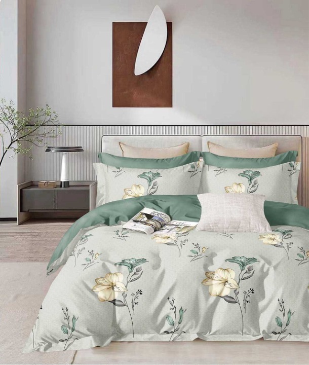 Bedsheet Double Bed - Glace Cotton Fabric, 90x108 Inches - Durable Polished Weave, Elegant Shine, Enhances Bedroom Aesthetics