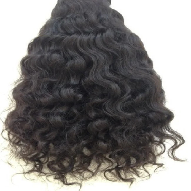 Natural Curly Human Hair Sew in Weave Weft Bundles Indian Manufacturer & Wholesaler