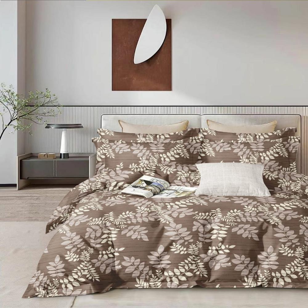 Bedsheet Double Bed - Glace Cotton, Durable Fabric With Polished Shine | Elegant Design, Enhanced Softness, Luxurious Feel