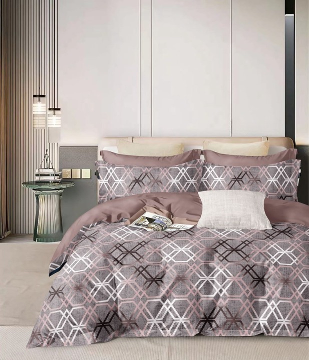 Bedsheet Double Bed - Glace Cotton, Durable Fabric With Polished Shine | Elegant Design, Enhanced Softness, Luxurious Feel
