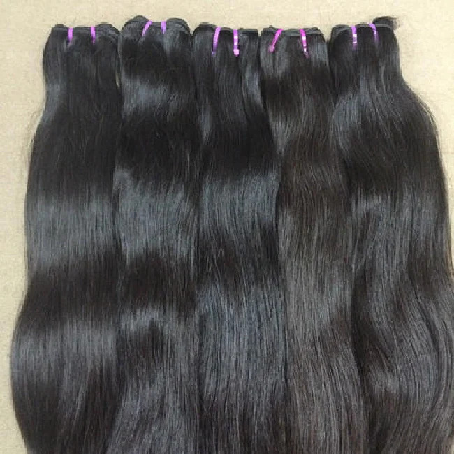 100 % Cuticle Aligned Temple Remy  Straight Hair Weft Hair Bundle