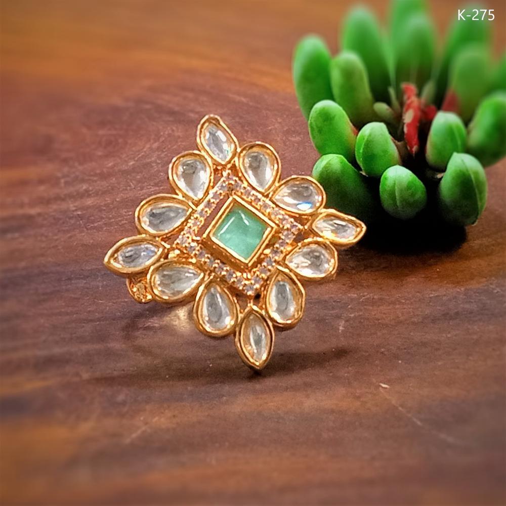 Gold-Plated Kundan Finger Rings