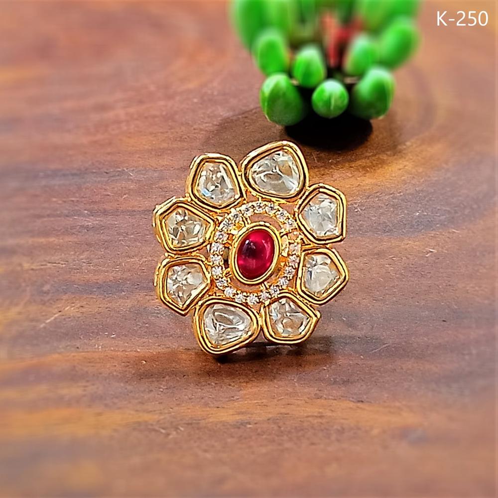 Gold-Plated Kundan Finger Rings