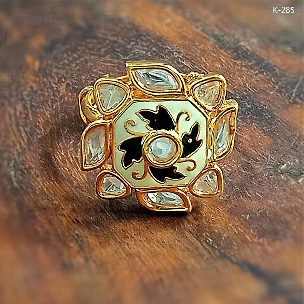 Gold-Plated Kundan Finger Rings