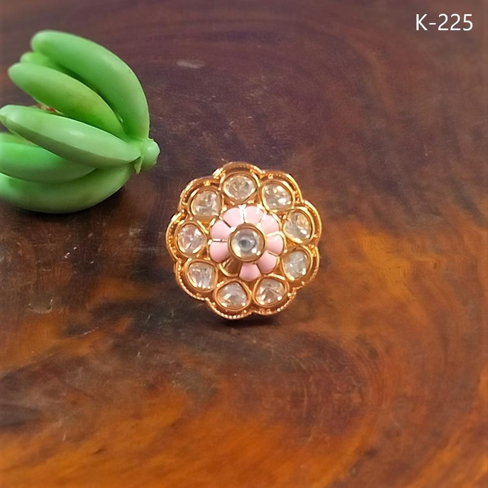 Gold-Plated Kundan Finger Rings