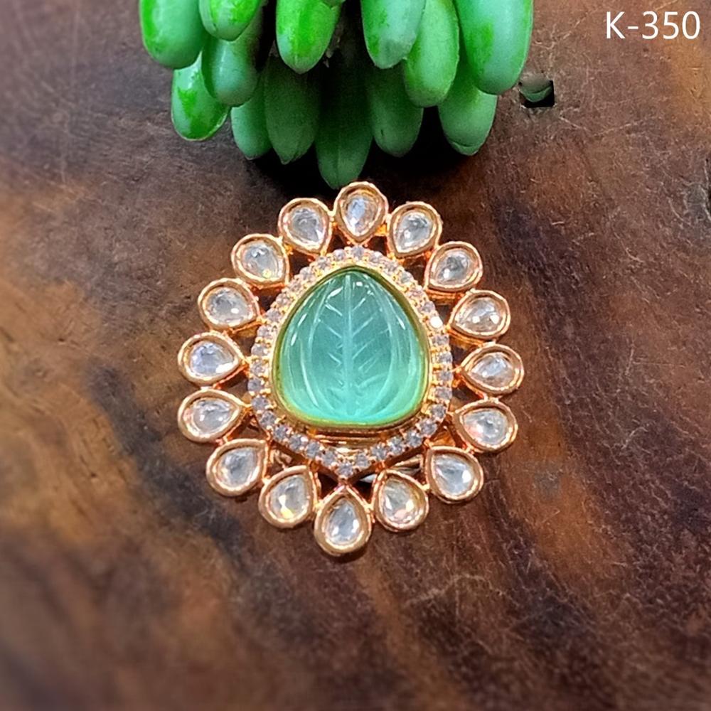 Gold-Plated Kundan Finger Rings