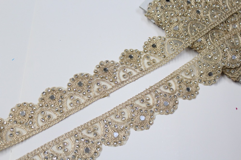 Fancy Stone Zari Lace