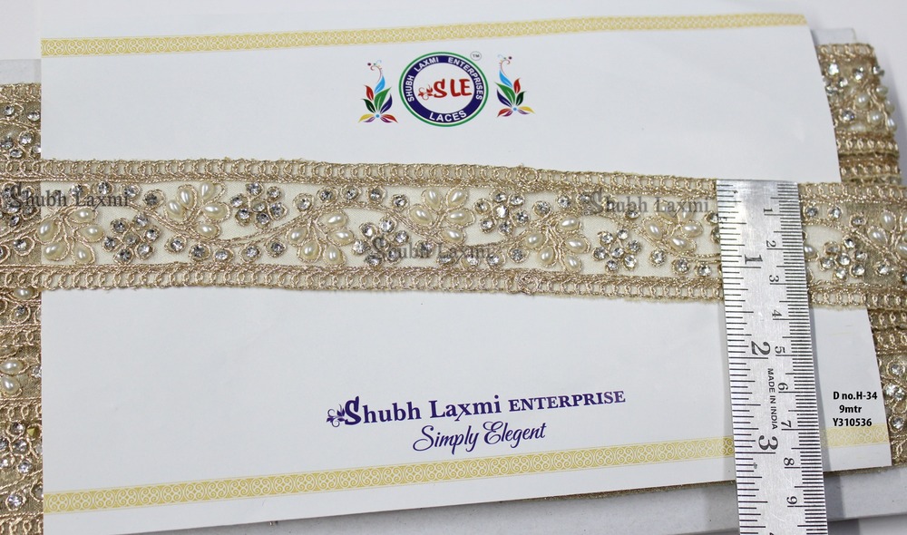 embroidery stone & moti lace