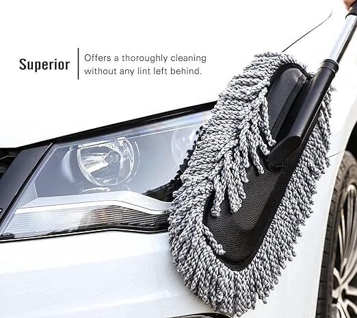 Microfiber Car Duster with Handle  Car Cleaning Brush