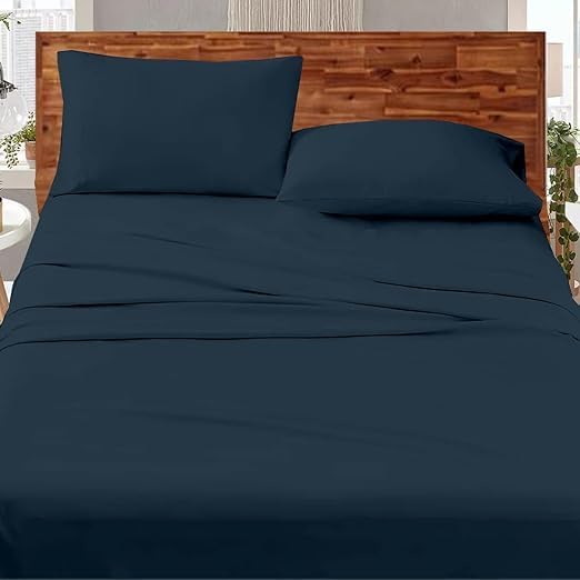 Bedsheet Double Bed - King Size 500 Tc 100% Cotton, Plain Design With Pillow Covers In All Colours
