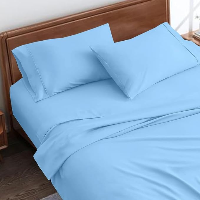 Bedsheet Double Bed - King Size 500 Tc 100% Cotton, Plain Design With Pillow Covers In All Colours