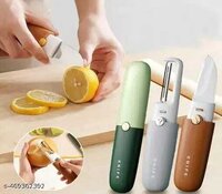 Potato Peeler With Knife Stainless Steel Portable Knife Peeler Set - High Quality 420 Stainless Steel, Double-sided Blade, Ergonomic Design, Travel-friendly