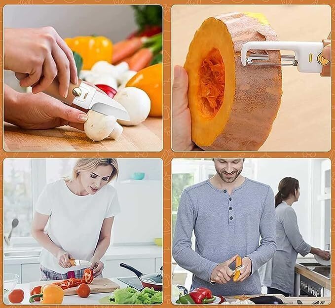 Potato Peeler with Knife Stainless Steel Portable Knife Peeler Set Vegetable