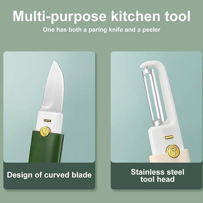 Potato Peeler with Knife Stainless Steel Portable Knife Peeler Set Vegetable
