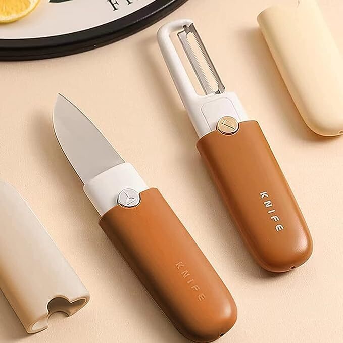 Potato Peeler with Knife Stainless Steel Portable Knife Peeler Set Vegetable