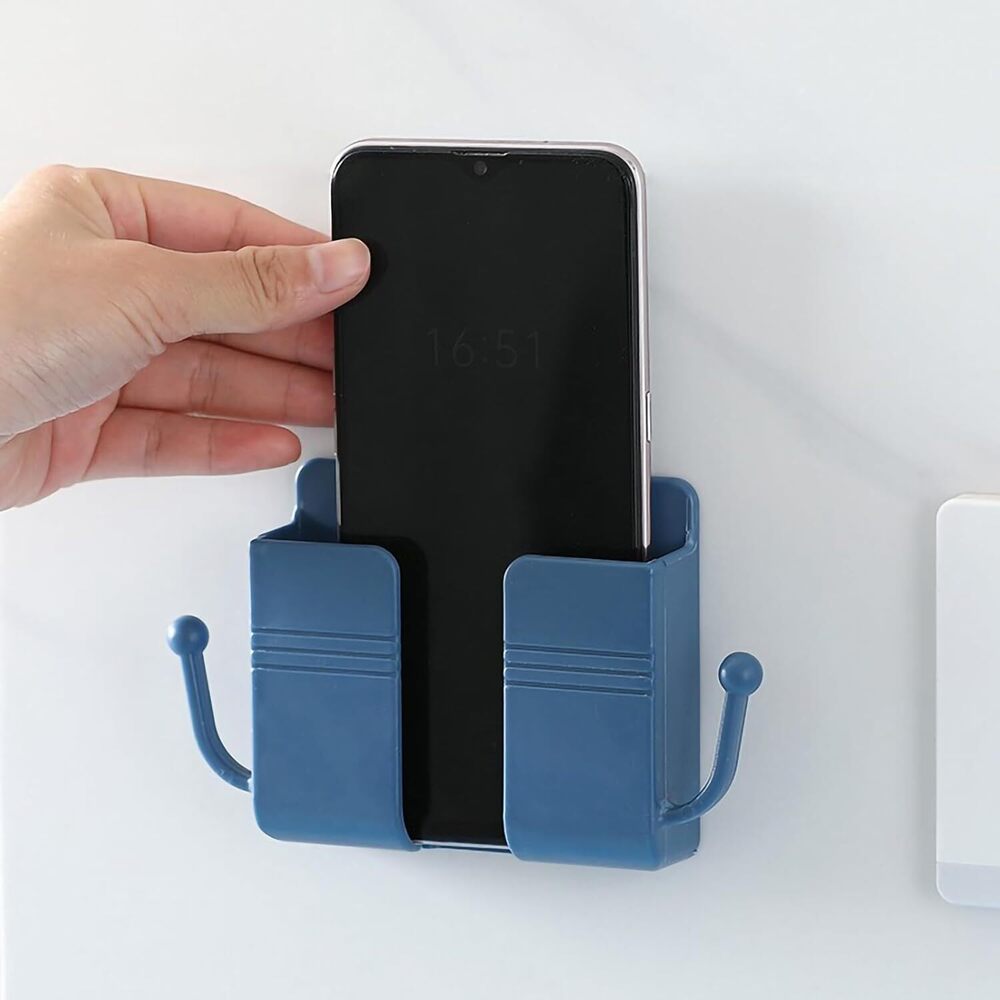 Adhesive Wall Mount Mobile Holder with Bottom Slot for Phone Charging