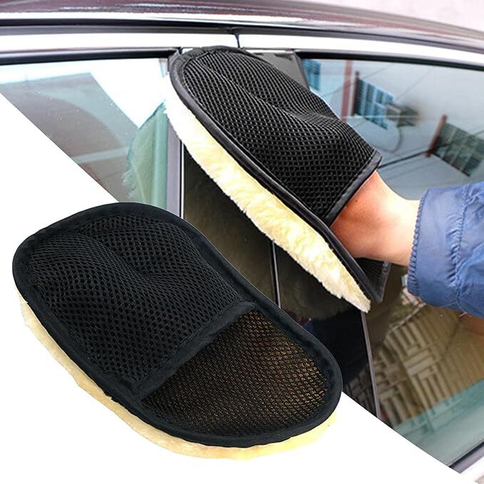 Car Wash Mitt Artificial Wool Scratch Free for Suvs Boats Polishing BlackeBay