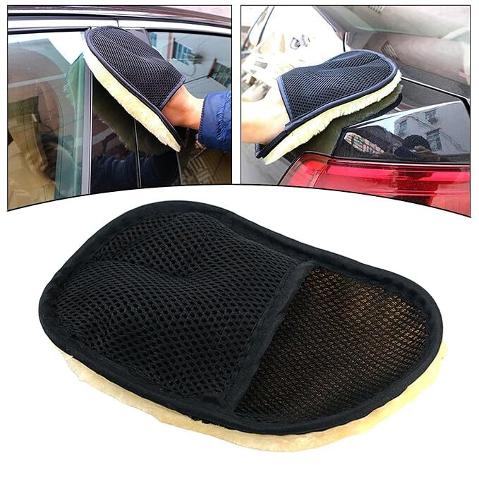 Car Wash Mitt Artificial Wool Scratch Free for Suvs Boats Polishing BlackeBay