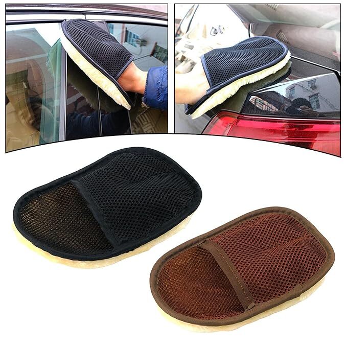 Car Wash Mitt Artificial Wool Scratch Free for Suvs Boats Polishing BlackeBay