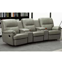 Three Seater Home Theatre Recliner Sofa - Color: Grey