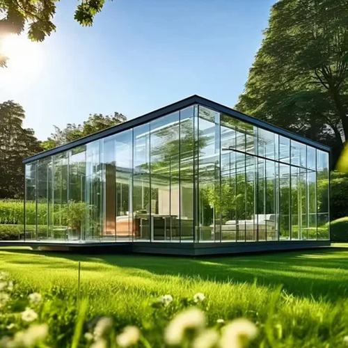 Glass And Metal Panel Build House