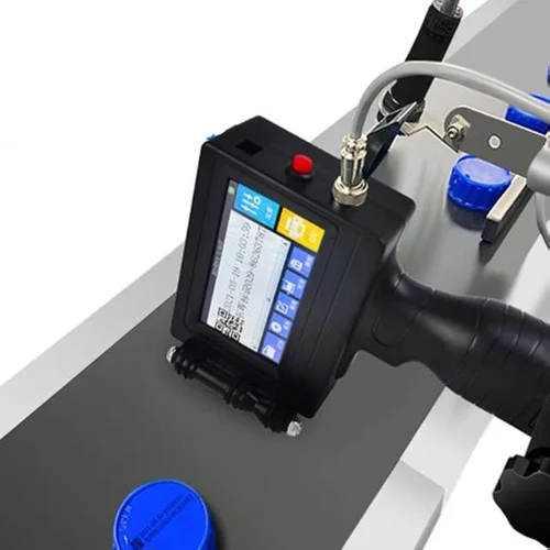 Handheld Inkjet Batch Coding Machine - Black, 60 m/min Capacity, 20 Pieces/min Speed | Digital Display, Battery Powered, Box Packaging, Warranty Included