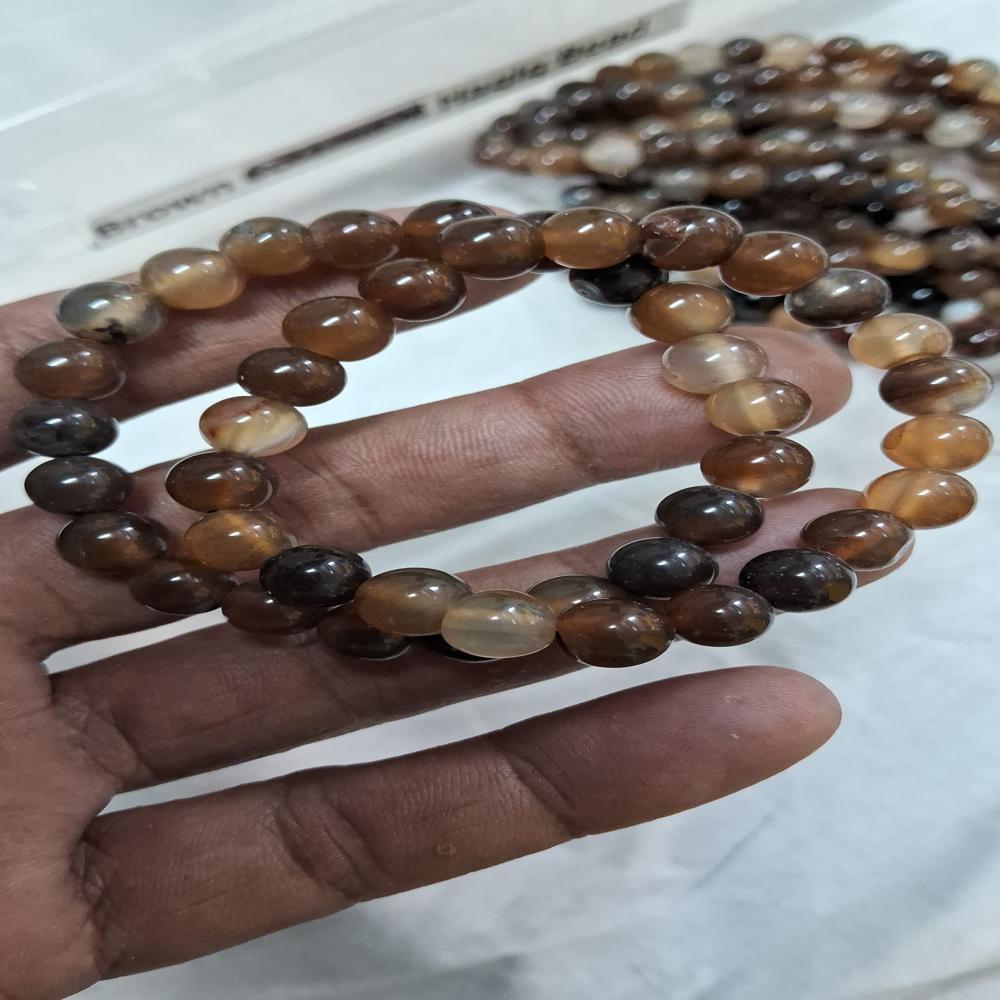 Natural Brown Agate Gem Beads