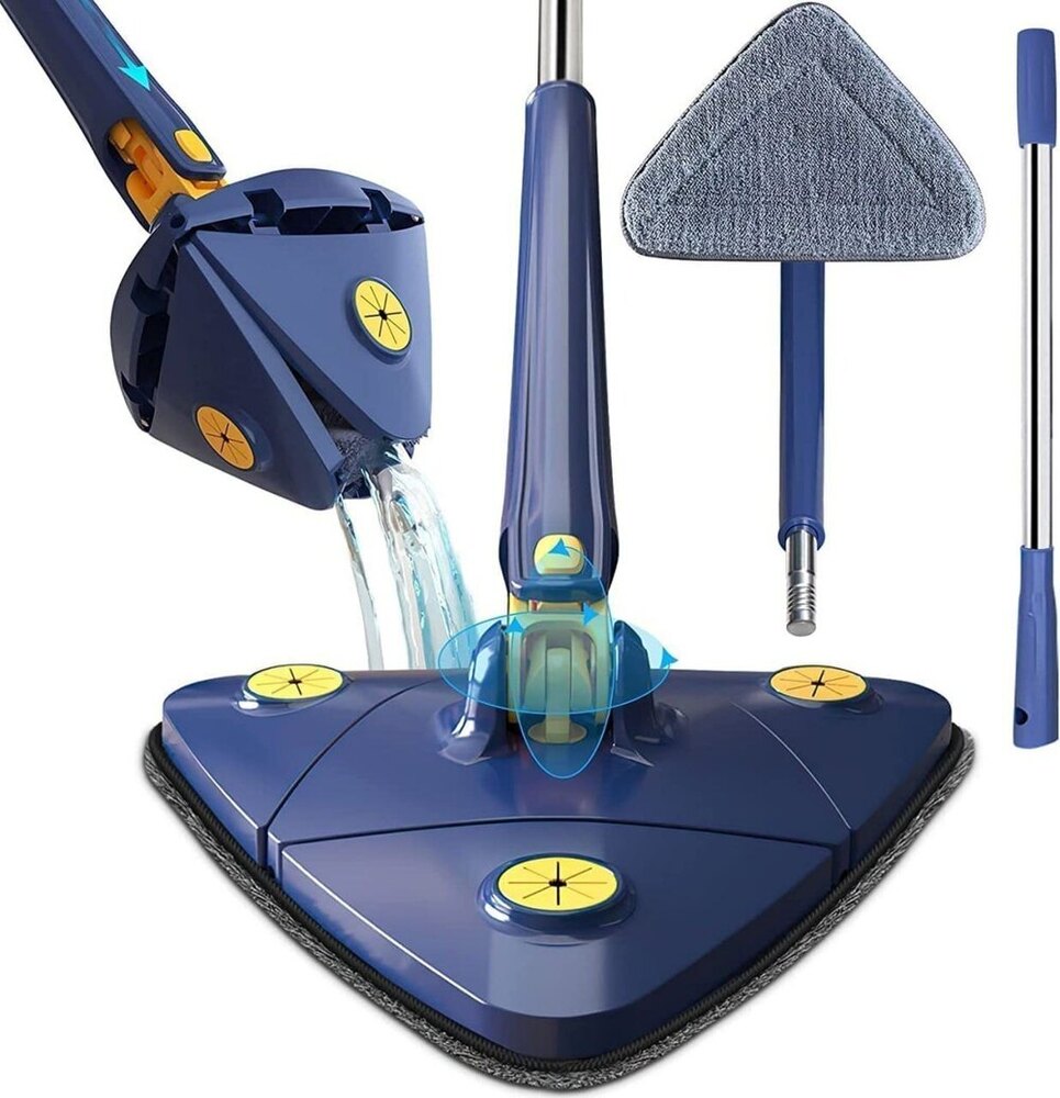 360 Rotatable Multifunctional Triangle Mop with Stainless Steel Long Handle