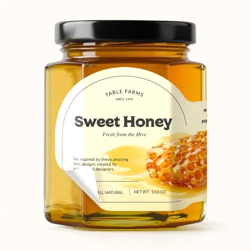 Jar Paper Label Sticker - Color: Yellow