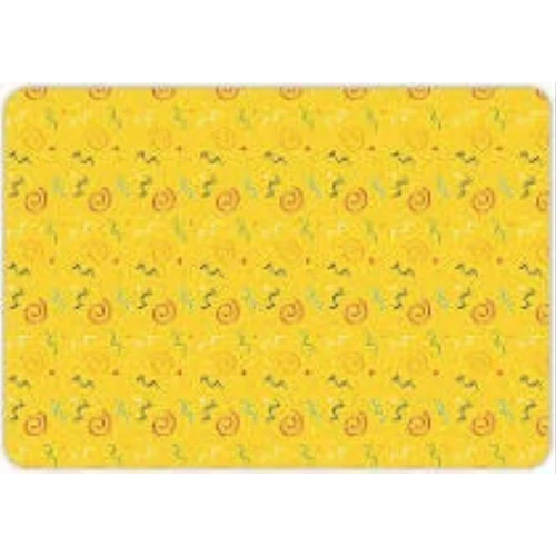 Yellow Rectangular Printed Paper Sticker