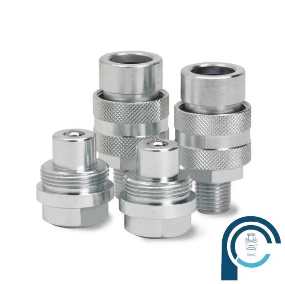 Screw Type Double Check Valve Quick Release Coupling - Color: Stainless Steel