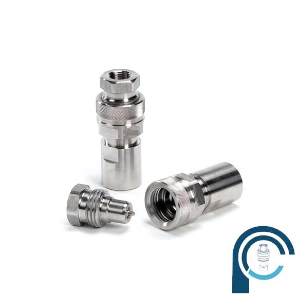 Screw Type Double Check Valve Quick Release Coupling - Color: Stainless Steel