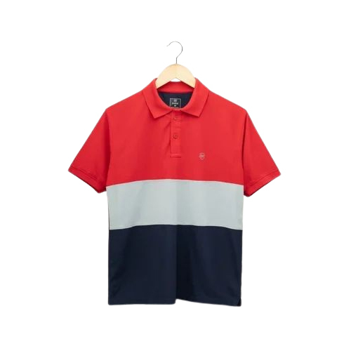 Mens Cotton Collar T Shirt - Color: Multicolor