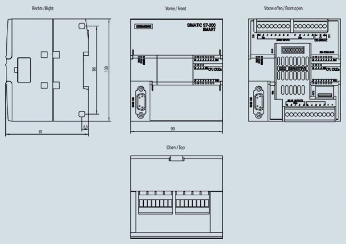 Siemens S7-200 Smart Plc - Compact Black Programmable Logic Controller | Din Rail Mount, Ip20 Protection, -20c To +60c Operating Temp, 95% Humidity Tolerance