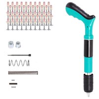 Heavy-duty Manual Nail Gun With Fastener Kit - High-quality Alloy & Reinforced Plastic, Teal & Black | Ergonomic Handle, Multipurpose Use, Easy To Operate