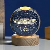 Galaxy Crystal Night Lamp ,3D LED Moon Star Projection Lamp for Home Decor & Gifting