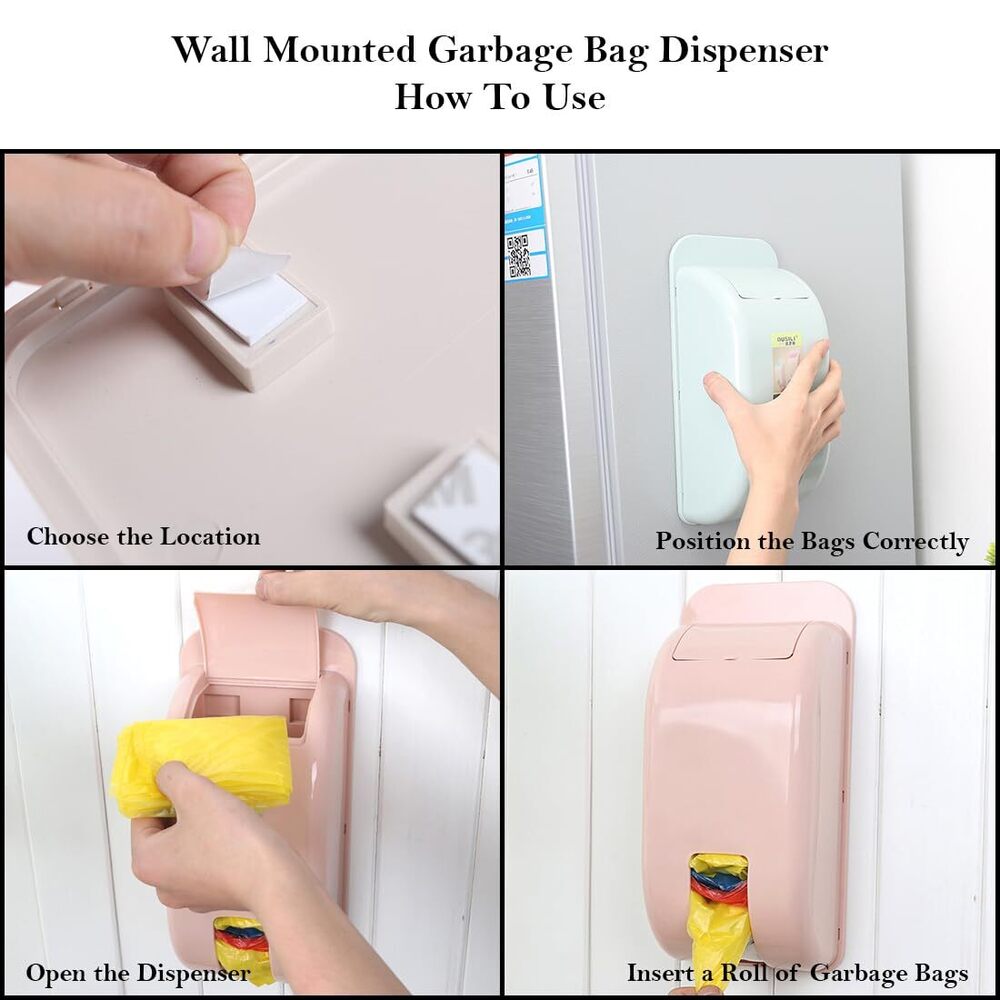 Plastic Wall Mounted Garbage Bag Dispenser, 29.8 X 14 X 9.8 Cm, Multi-color - Feature: Eco-friendly