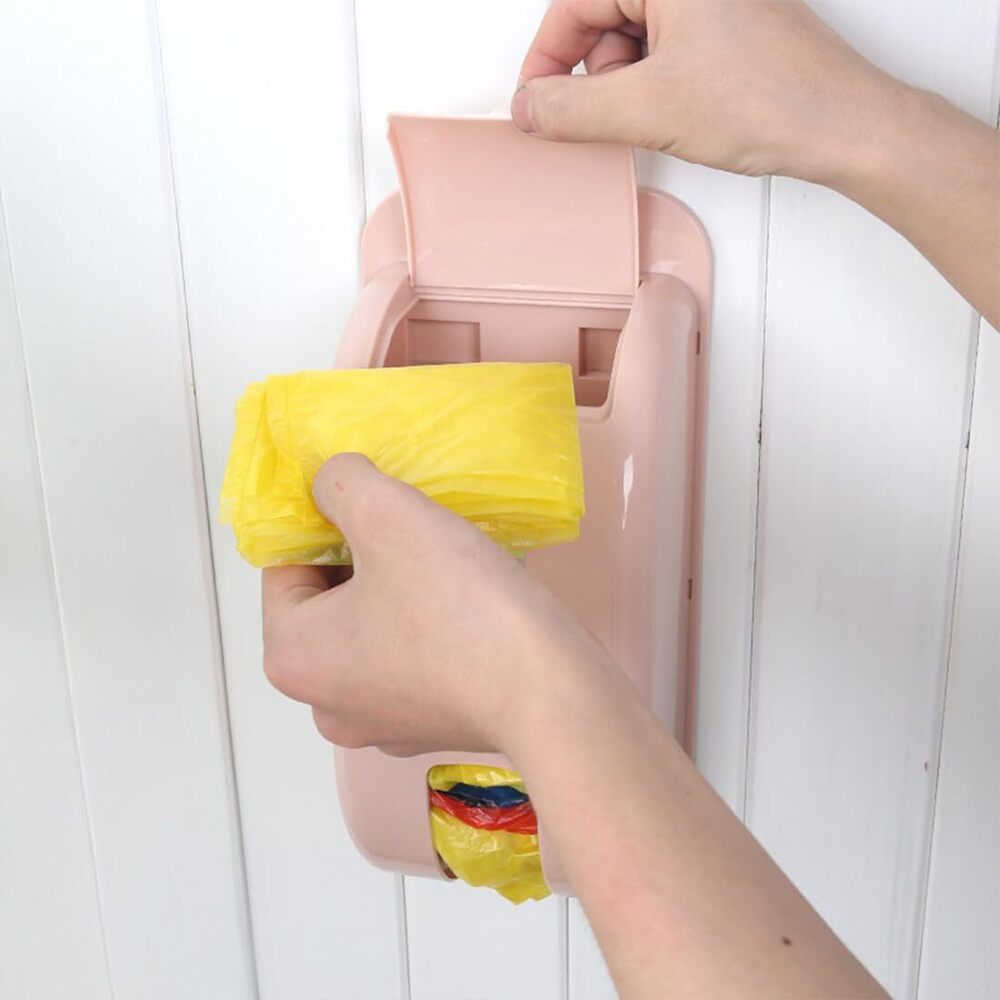 Plastic Wall Mounted Garbage Bag Dispenser, 29.8 X 14 X 9.8 Cm, Multi-color - Feature: Eco-friendly