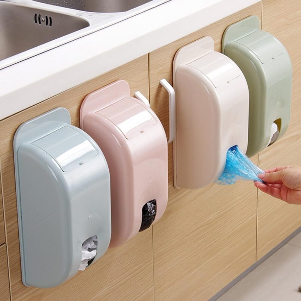 Plastic Wall Mounted Garbage Bag Dispenser, 29.8 X 14 X 9.8 Cm, Multi-color - Feature: Eco-friendly
