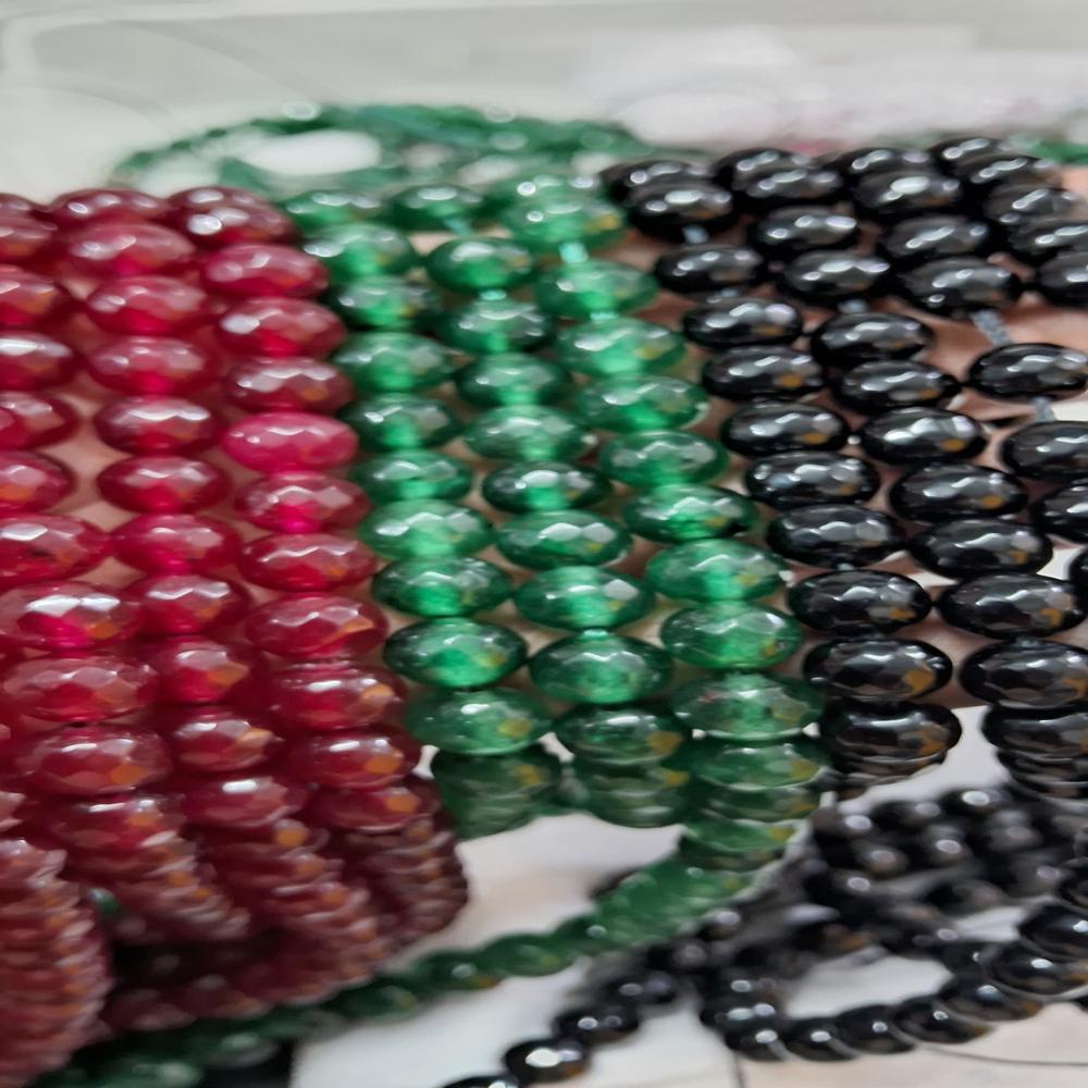 Jade Faceted Crystal Beads