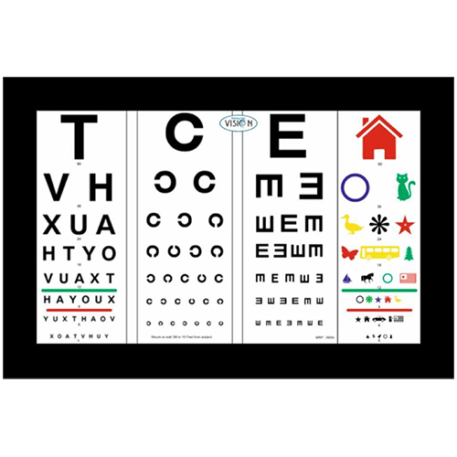 3 Mtr 10 Feet All In One Vision Testing Paper Chart - Accuracy: 100  %