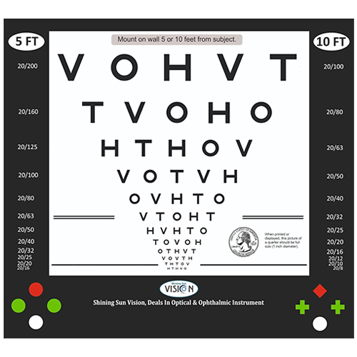 3 Mtr 10 Feet Vision Testing Paper Chart - Accuracy: 100  %