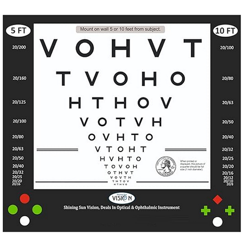 5 Feet Or 10 Feet Vision Testing Paper Chart - Accuracy: 100  %