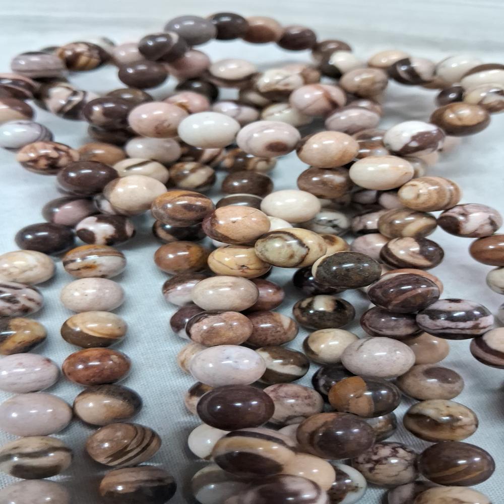 Jasper Zebra Brown Crystal Beads - Color: Multicolour
