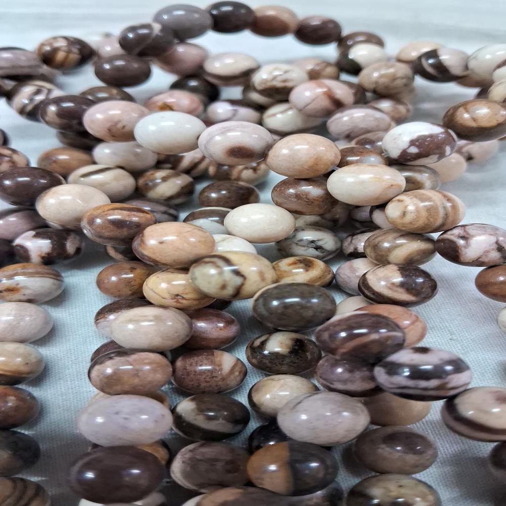 Jasper Zebra Brown Crystal Beads - Color: Multicolour