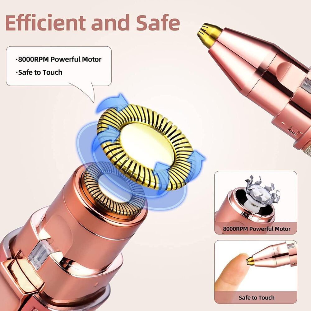 Flawless Trimmer Rainbow - Hypoallergenic, Portable Design | Includes Facial & Eyebrow Heads, Removes Hair Painlessly From All Body Parts