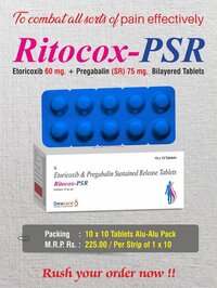 Ritocox-psr Bilayered Tablets - Etoricoxib + Pregabalin Composition | Pain Relief, Neuropathic Pain Management, Dual-action Formula