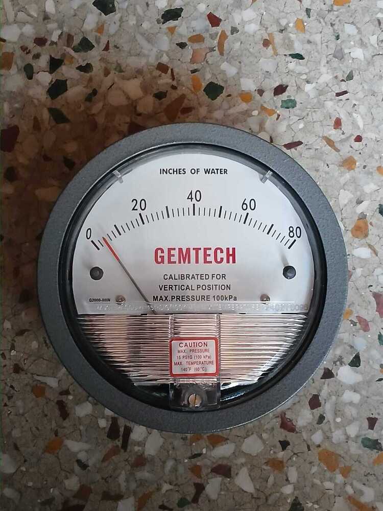 G2080 Gemtech Differential Pressure Gauge Range 0-80 Inch Wc